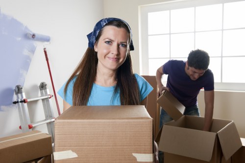 Packed boxes ready for man and van removals in Swiss Cottage