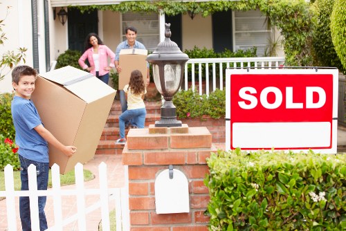 Packed boxes and furniture ready for a local home move